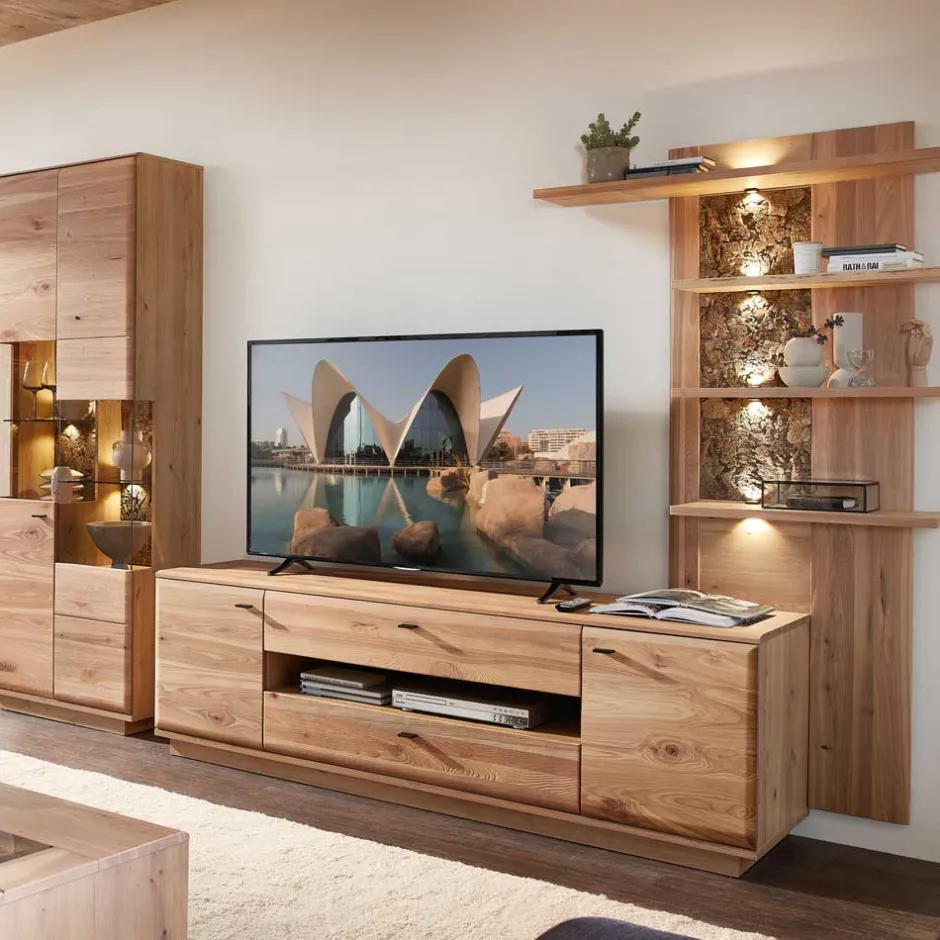 Wohnen Wohnzimmereinrichtung Wohnwand Set - Cassna (dreiteilig)