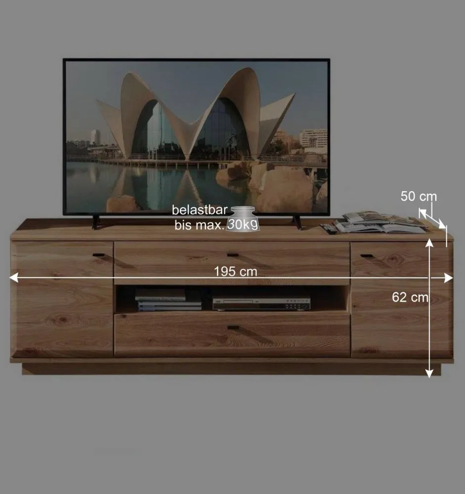 Wohnen Wohnzimmereinrichtung Wohnwand Set - Cassna (dreiteilig)