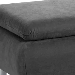 Wohnen Wohnzimmerhocker in Anthrazit mit Chrom - Venezia