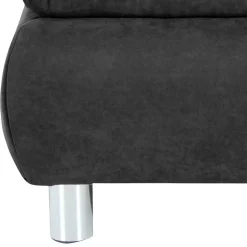 Wohnen Wohnzimmerhocker in Anthrazit mit Chrom - Venezia