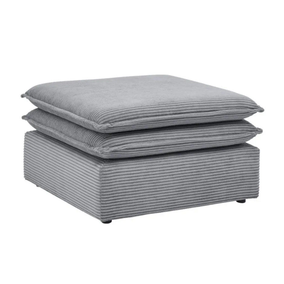 Wohnzimmerhocker in Anthrazit Breitcord - Ruffos^Wohnen Clearance