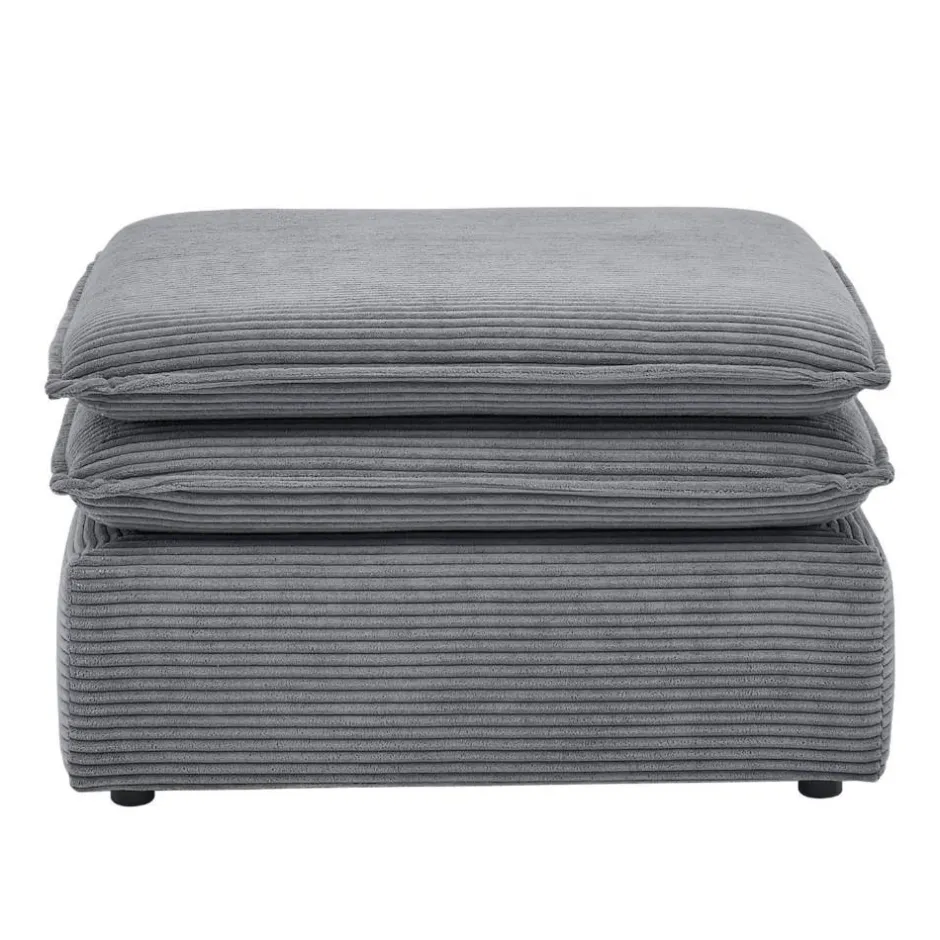 Wohnzimmerhocker in Anthrazit Breitcord - Ruffos^Wohnen Clearance