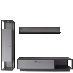 Wohnen Wohnzimmermöbel TV Wand in Grau - Ridona (dreiteilig)