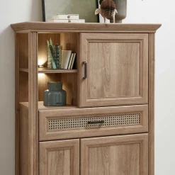 Wohnzimmerschrank in Eiche Optik mit LED - Barack^Wohnen New