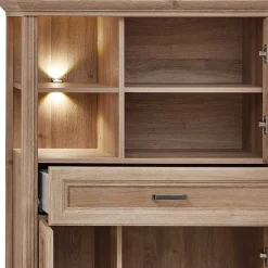 Wohnzimmerschrank in Eiche Optik mit LED - Barack^Wohnen New