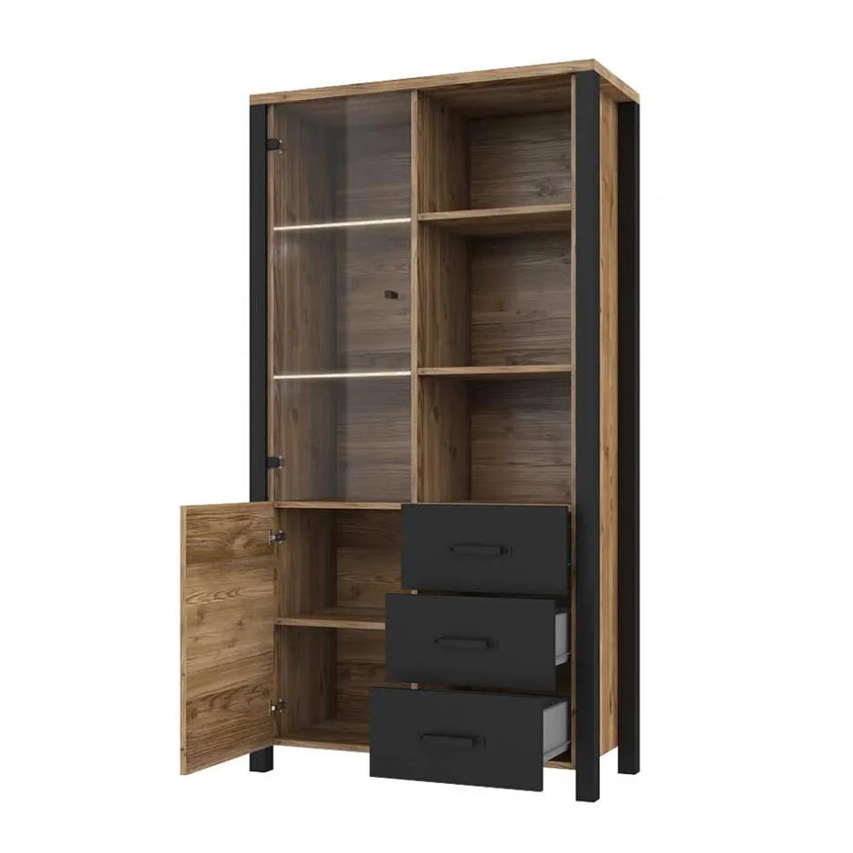 Wohnzimmerschrank in Fichte Holzoptik verwittert - Simeona^Wohnen Best