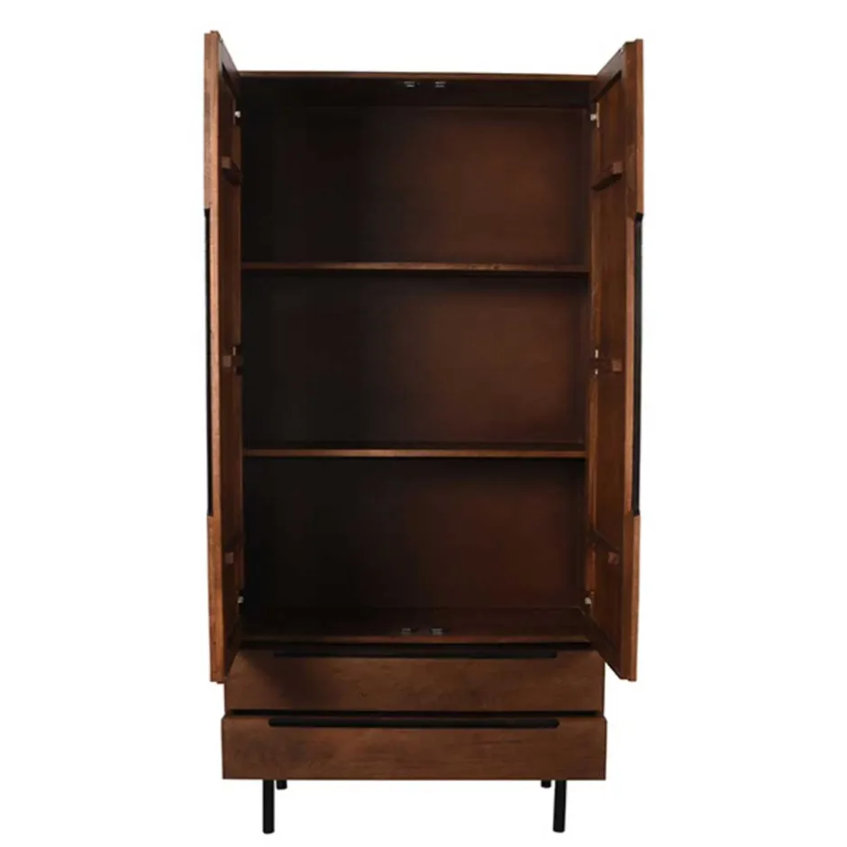 Wohnzimmerschrank in Mangoholz Dunkelbraun - Enija^Wohnen