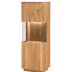 Wohnzimmerschrank in Wildeiche Bianco mit Glas - Nelsons^Wohnen Online