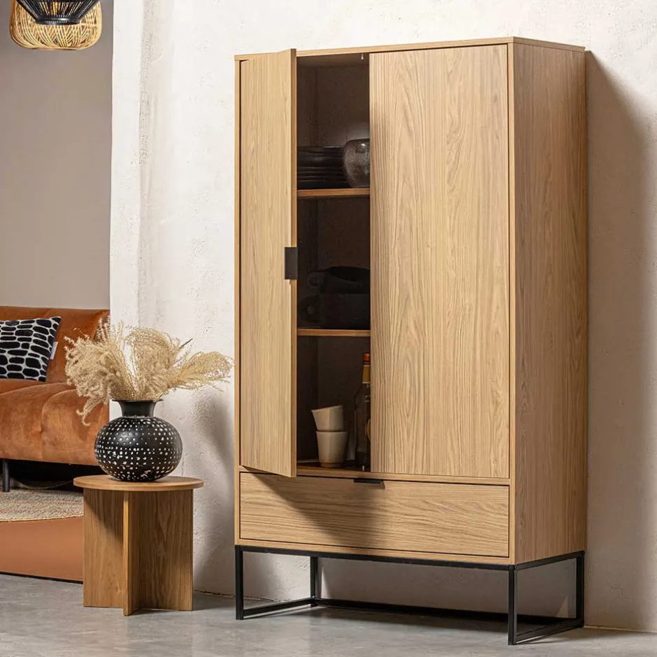 Wohnen Wohnzimmerschrank mit Doppeltür und Schublade - Ariadelco