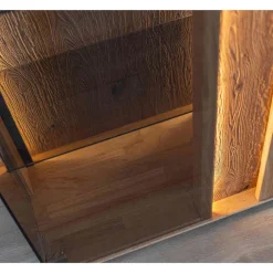 Wohnen Wohnzimmerschrank mit Glas und LED Licht - Cocondar