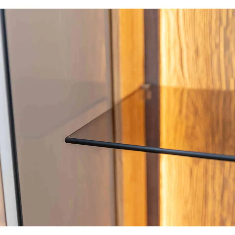 Wohnen Wohnzimmerschrank mit Glas und LED Licht - Cocondar