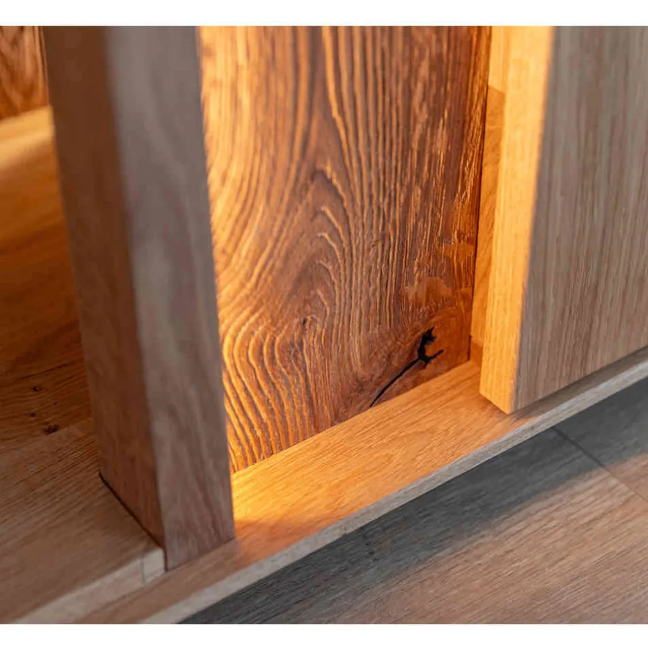 Wohnen Wohnzimmerschrank mit Glas und LED Licht - Cocondar