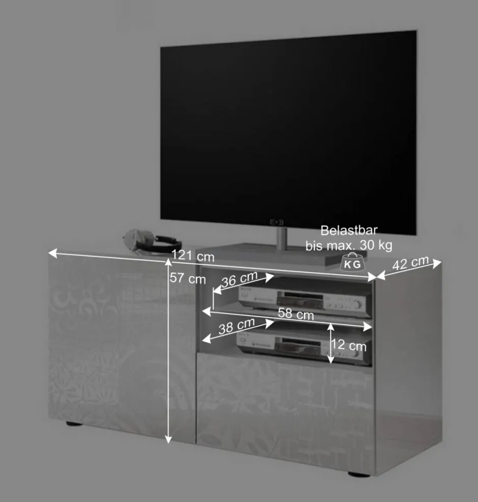Wohnen Wohnzimmerschränke in Hochglanz - Vascaub (dreiteilig)