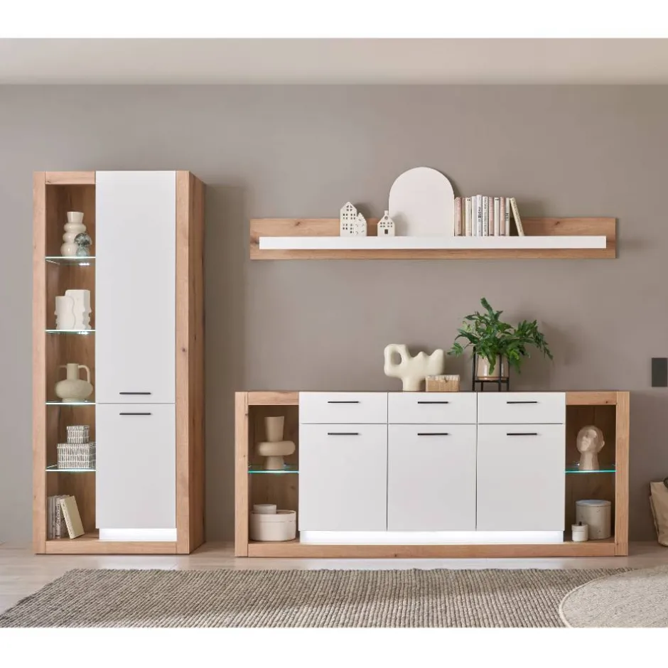 Wohnen Wohnzimmerschränke und Wandboard Set - Adejano (dreiteilig)