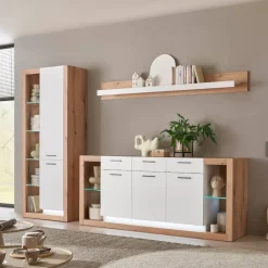 Wohnen Wohnzimmerschränke und Wandboard Set - Adejano (dreiteilig)