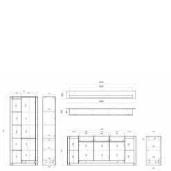 Wohnen Wohnzimmerschränke und Wandboard Set - Adejano (dreiteilig)