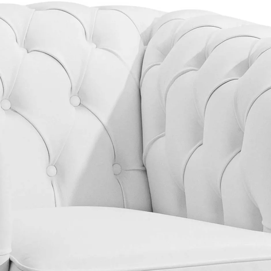 Wohnzimmersessel aus Leder in Weiß - Dossera^Wohnen Clearance