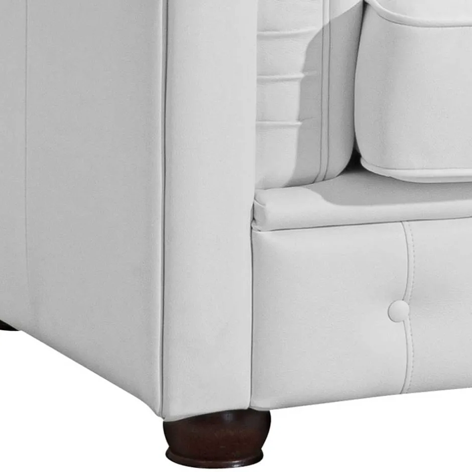 Wohnzimmersessel aus Leder in Weiß - Dossera^Wohnen Clearance