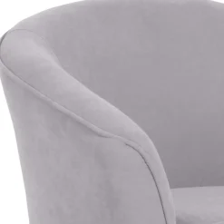 Wohnzimmersessel aus Velours Silbergrau - Bekunion^Wohnen New