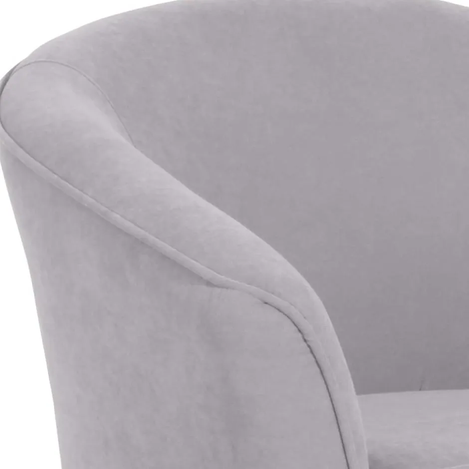 Wohnzimmersessel aus Velours Silbergrau - Bekunion^Wohnen New