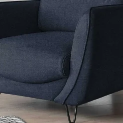 Wohnen Wohnzimmersessel in Blaugrau Velours - Chiyom