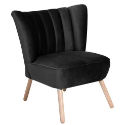Wohnen Wohnzimmersessel in Schwarz Samtvelours - Vulias