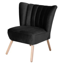 Wohnen Wohnzimmersessel in Schwarz Samtvelours - Vulias