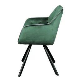 Wohnen Wohnzimmerstuhl mit Armlehnen in Grün Samt - Relindo