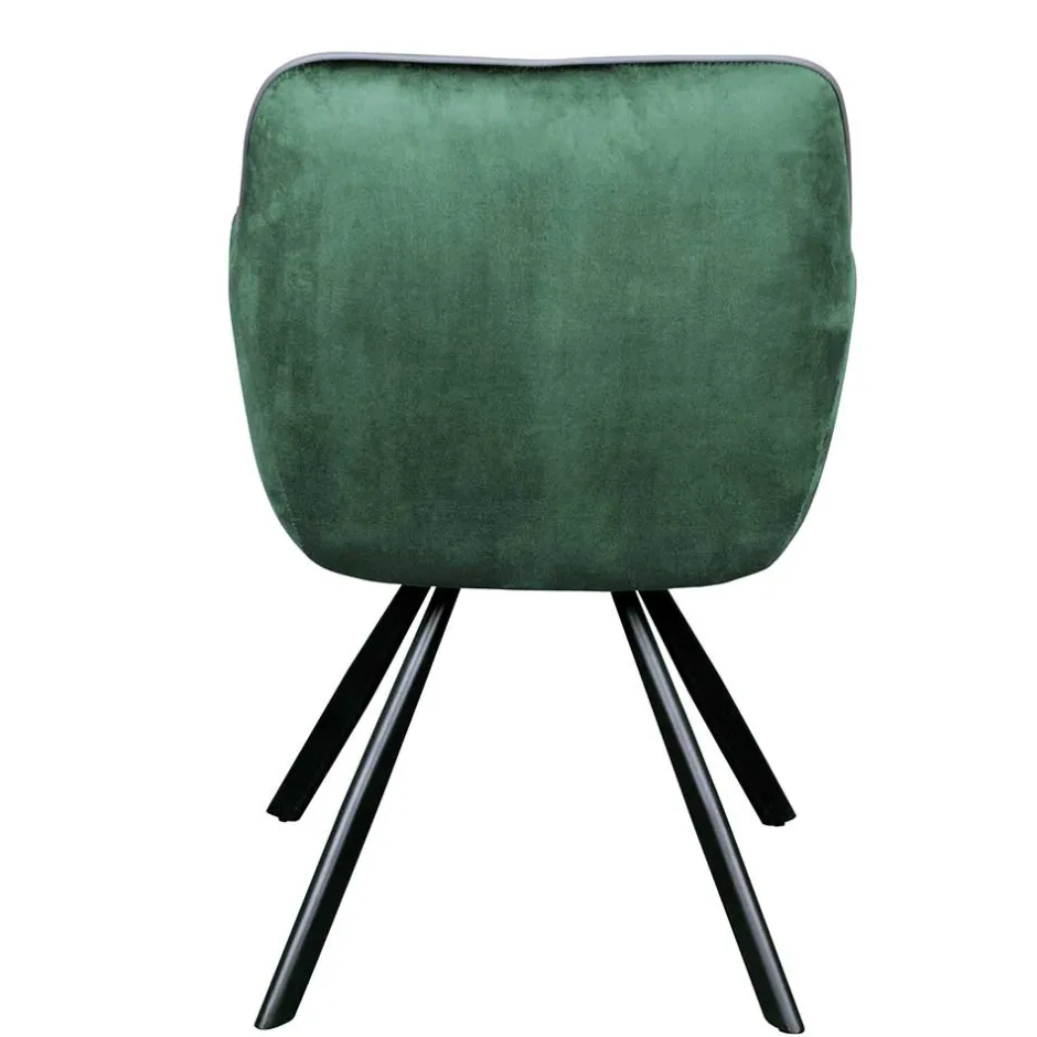 Wohnen Wohnzimmerstuhl mit Armlehnen in Grün Samt - Relindo