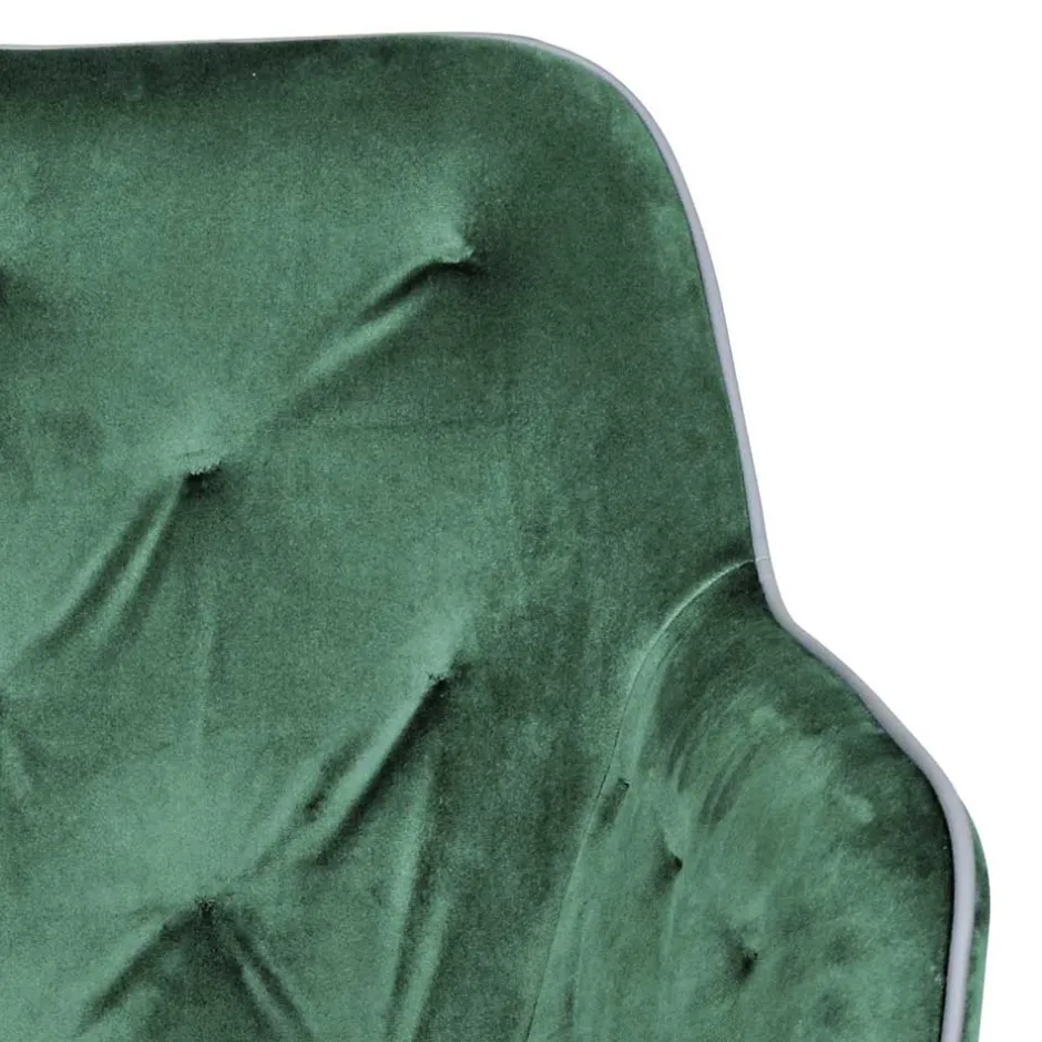 Wohnen Wohnzimmerstuhl mit Armlehnen in Grün Samt - Relindo