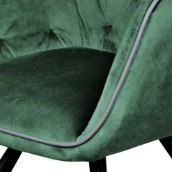 Wohnen Wohnzimmerstuhl mit Armlehnen in Grün Samt - Relindo