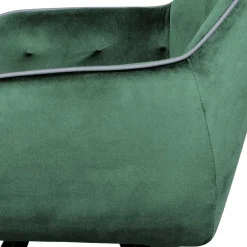 Wohnen Wohnzimmerstuhl mit Armlehnen in Grün Samt - Relindo