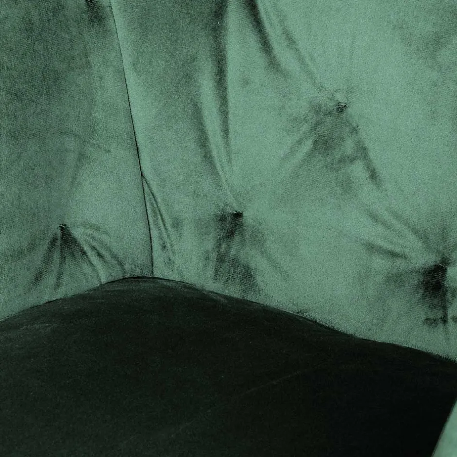 Wohnen Wohnzimmerstuhl mit Armlehnen in Grün Samt - Relindo