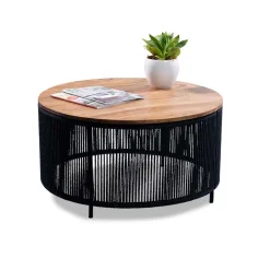 Wohnzimmertisch mit Akazienholz Platte - Boom^Wohnen Online