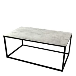 Wohnzimmertisch mit Alu Platte in Silber - Magura^Wohnen Online