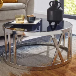 Wohnzimmertisch mit Glasplatte in Schwarz getönt - Julado^Wohnen Hot