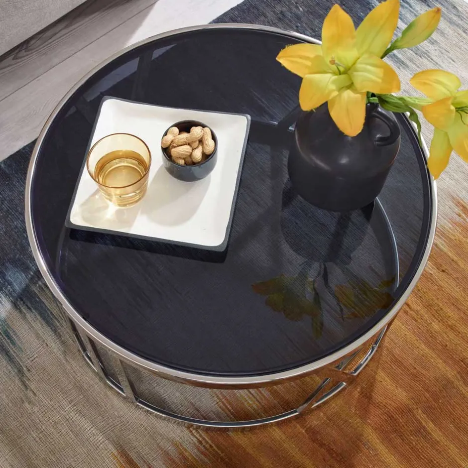 Wohnzimmertisch mit Glasplatte in Schwarz getönt - Julado^Wohnen Hot