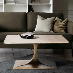 Wohnzimmertisch mit hellgrauer Marmorplatte - Cimbaly^Wohnen Sale