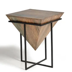 Wohnen Wohnzimmertisch mit Holzkorpus - umgedrehte Pyramide - Selavia