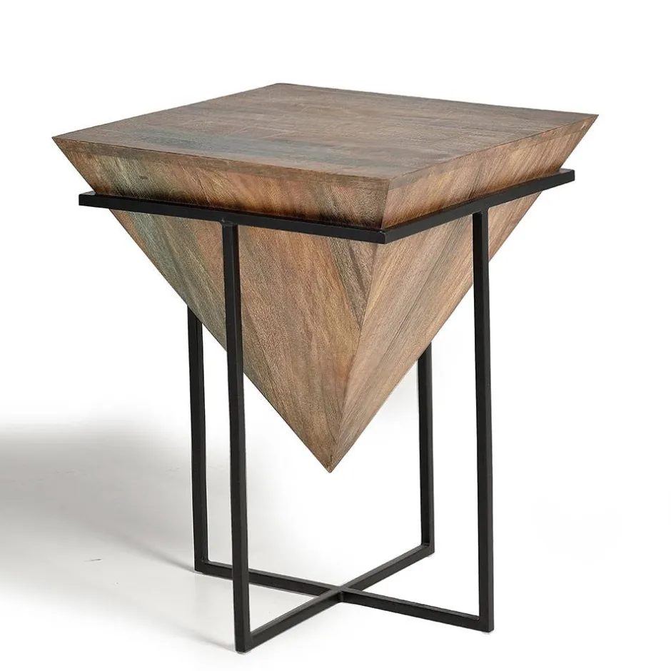 Wohnen Wohnzimmertisch mit Holzkorpus - umgedrehte Pyramide - Selavia