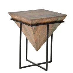 Wohnen Wohnzimmertisch mit Holzkorpus - umgedrehte Pyramide - Selavia