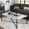 Wohnzimmertisch mit Marmorplatte Weiß Grau - Ignacios^Wohnen Clearance