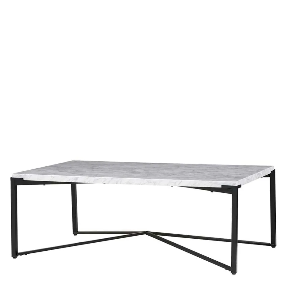 Wohnzimmertisch mit Marmorplatte Weiß Grau - Ignacios^Wohnen Clearance