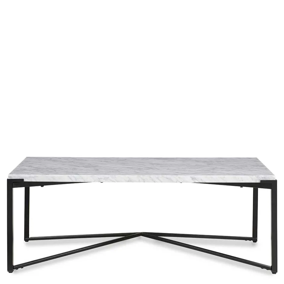 Wohnzimmertisch mit Marmorplatte Weiß Grau - Ignacios^Wohnen Clearance