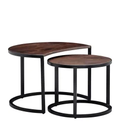 Wohnen Wohnzimmertisch Zweisatz in Dunkelbraun - Lucan (zweiteilig)