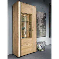 Wohnzimmervitrine aus Asteiche Massivholz - Clenza^Wohnen Outlet