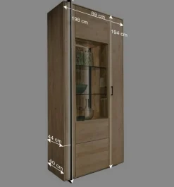 Wohnzimmervitrine aus Asteiche Massivholz - Clenza^Wohnen Outlet