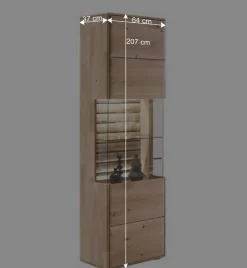 Wohnzimmervitrine in Asteiche Hell - Azzurian^Wohnen Discount