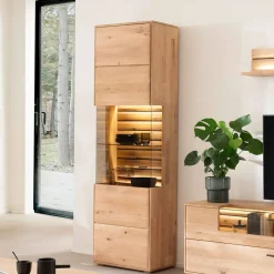 Wohnzimmervitrine in Asteiche Hell - Azzurian^Wohnen Discount