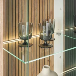 Wohnen Wohnzimmer-Vitrine in Weiß und Wildeiche - Nenaloro